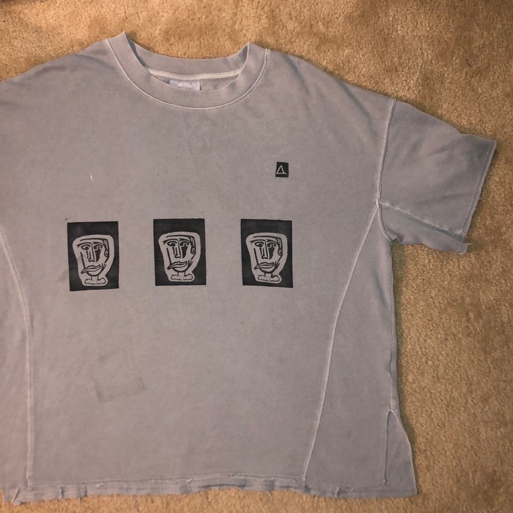 Hand printed/ hand made face print Tee!